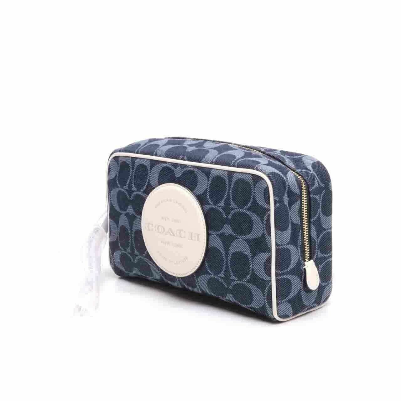 Coach C4230 Dempsey Boxy Cosmetic Case Signature Denim Multi Pouch