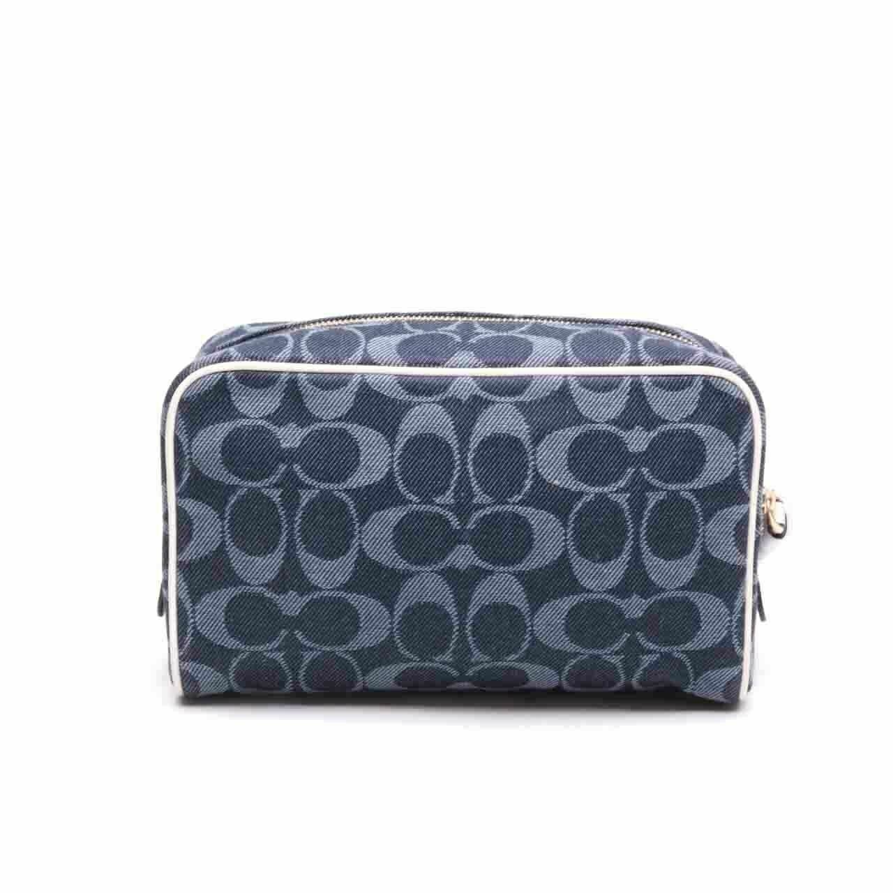 Coach C4230 Dempsey Boxy Cosmetic Case Signature Denim Multi Pouch