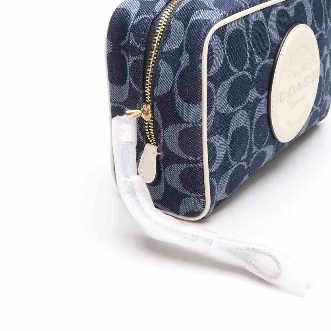 Coach C4230 Dempsey Boxy Cosmetic Case Signature Denim Multi Pouch