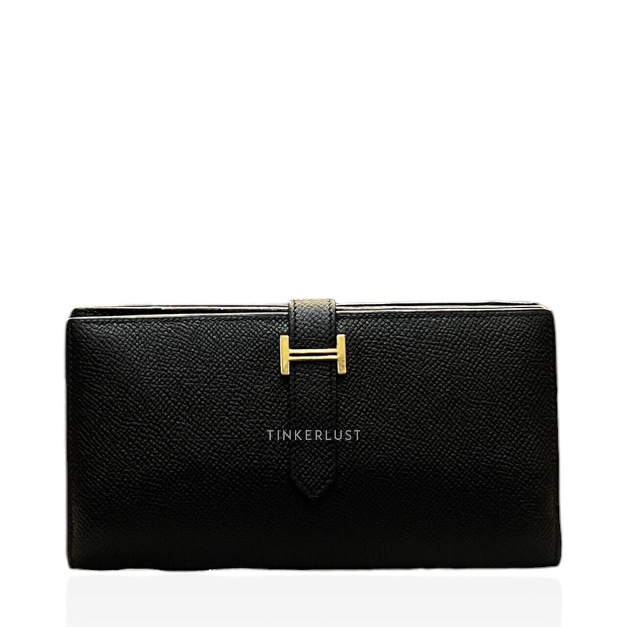 Hermes Bearn Black GHW Long Wallet