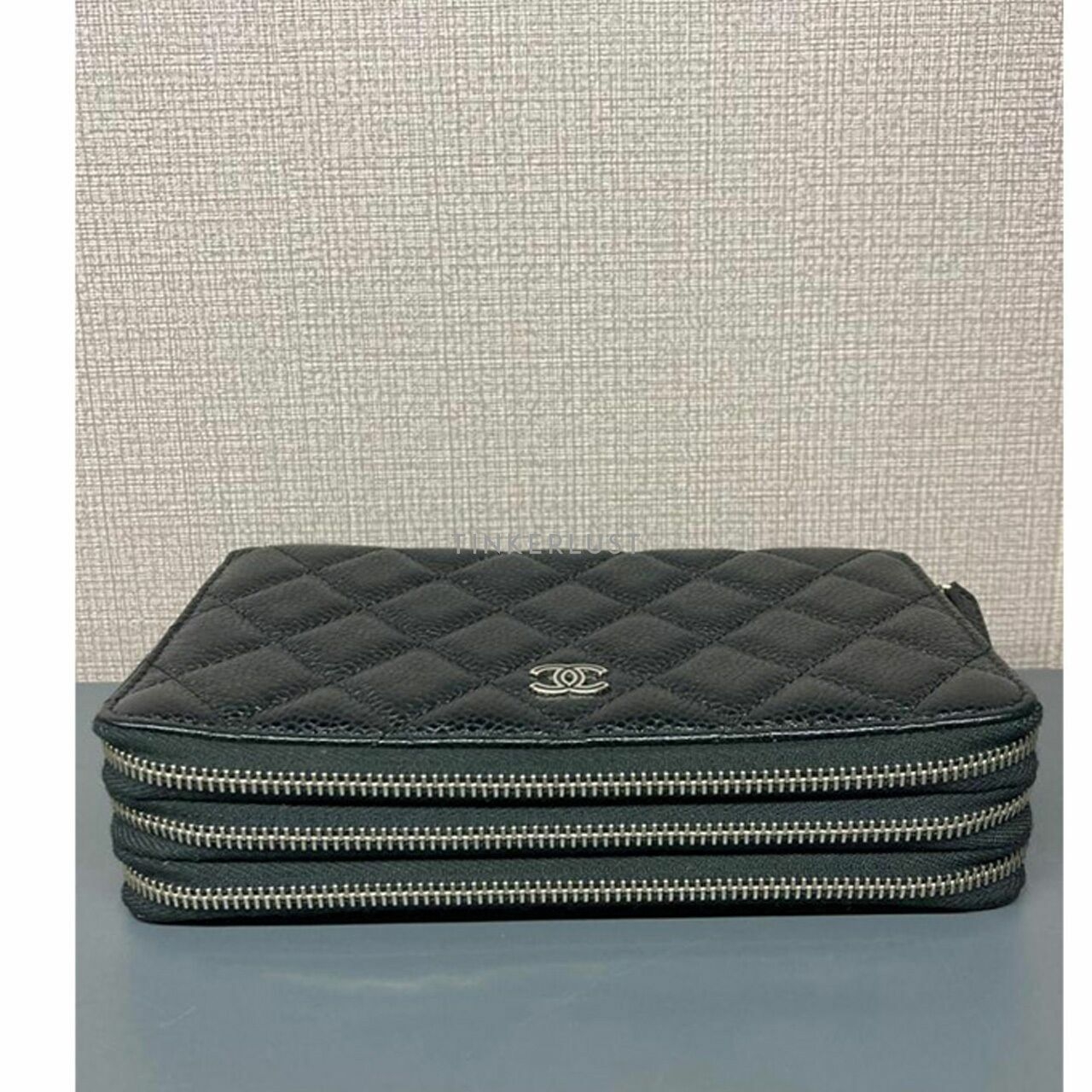 Chanel Wallet Caviar 3 Zipper Black SHW #20 