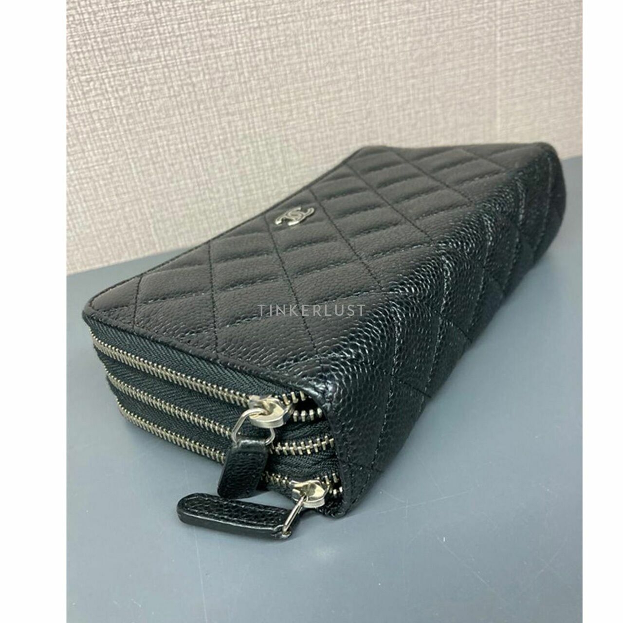 Chanel Wallet Caviar 3 Zipper Black SHW #20 