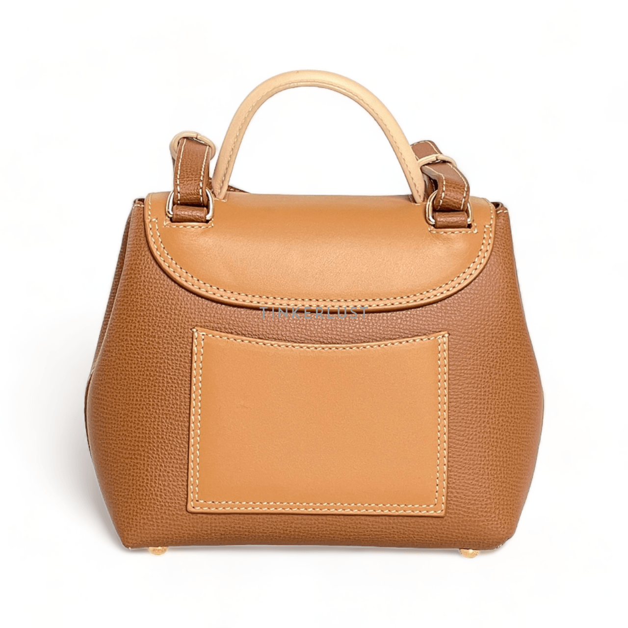 POLENE Numero Uno Nano Crossbody Bag Grained Leather Trio Camel GHW