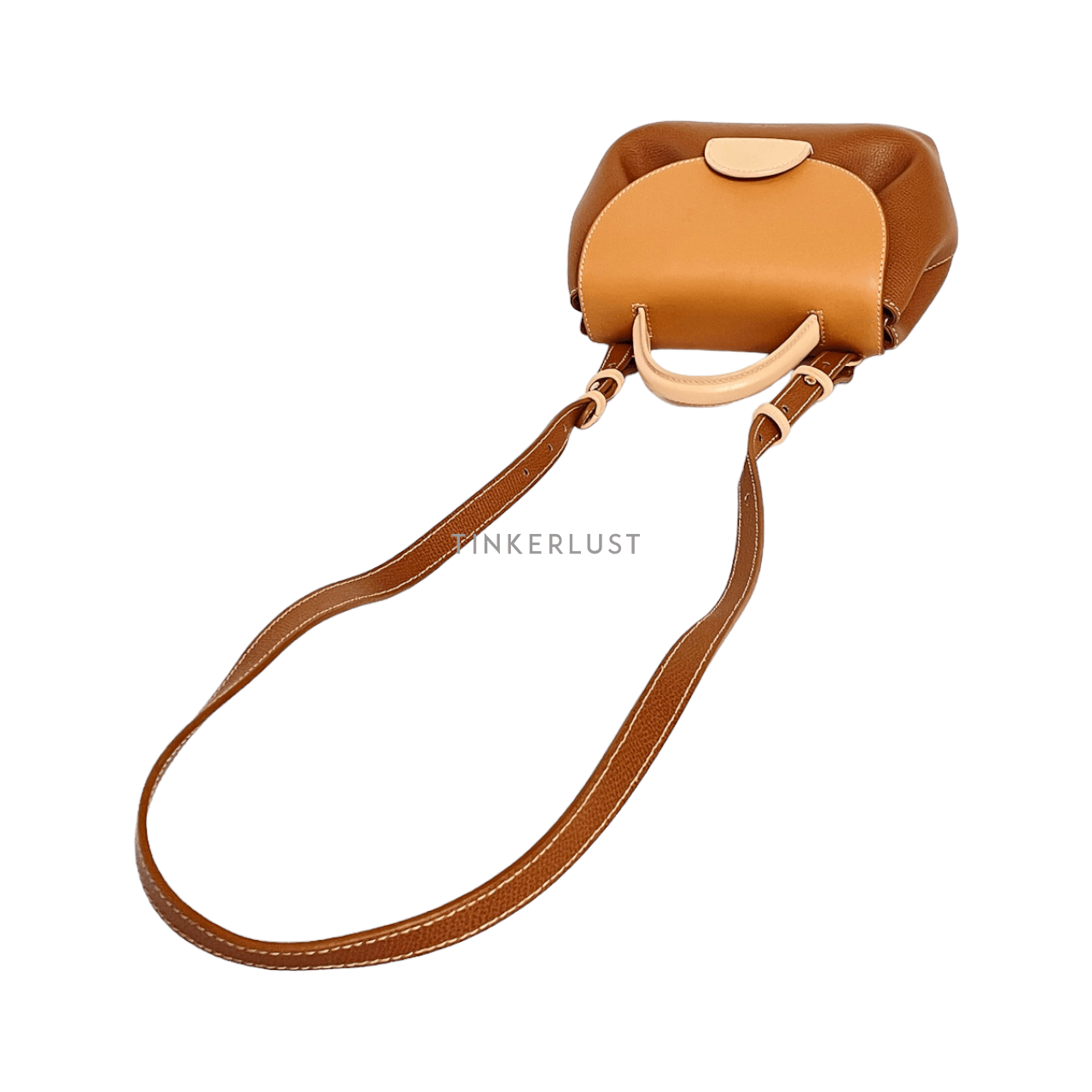 POLENE Numero Uno Nano Crossbody Bag Grained Leather Trio Camel GHW