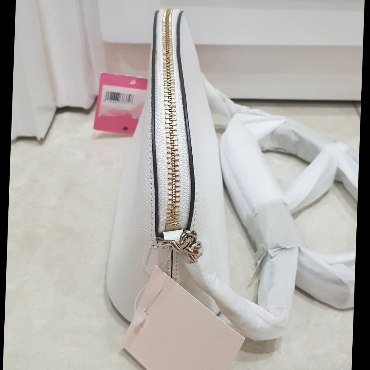 Kate Spade White Organic Sling Bag