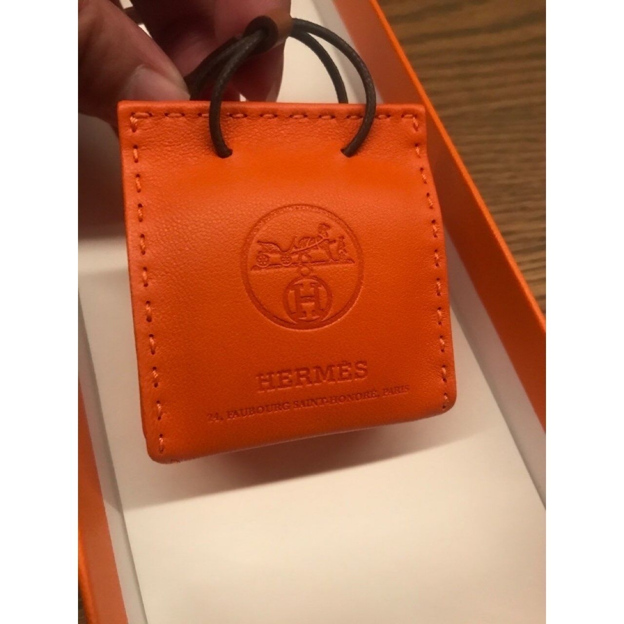 Hermes Orange Keychain