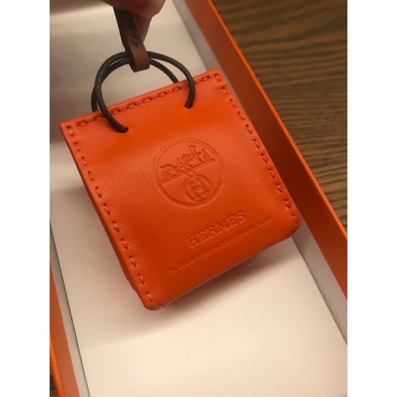 Hermes Orange Keychain