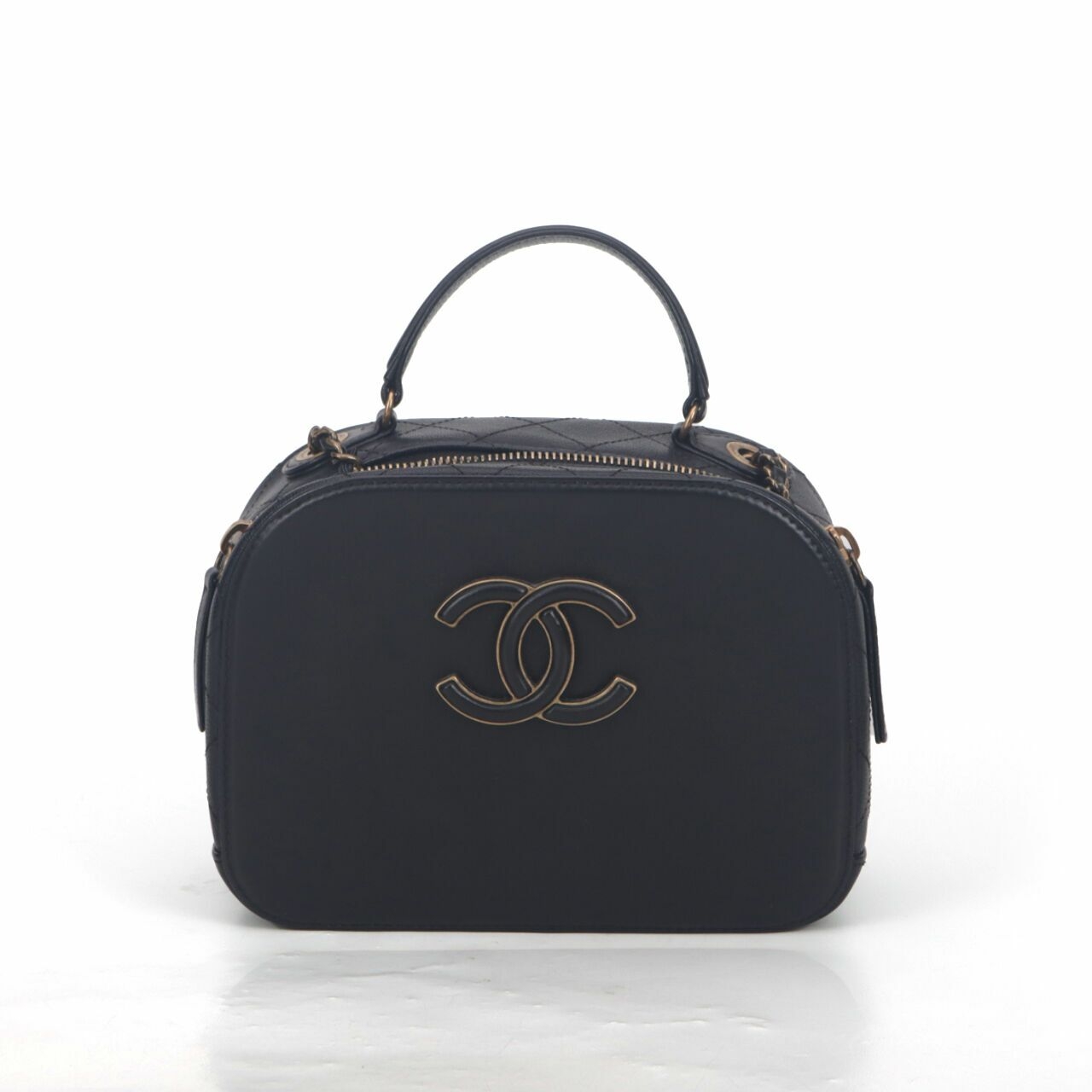 Chanel Small Coco Curve Vanity Case Black #24 Satchel