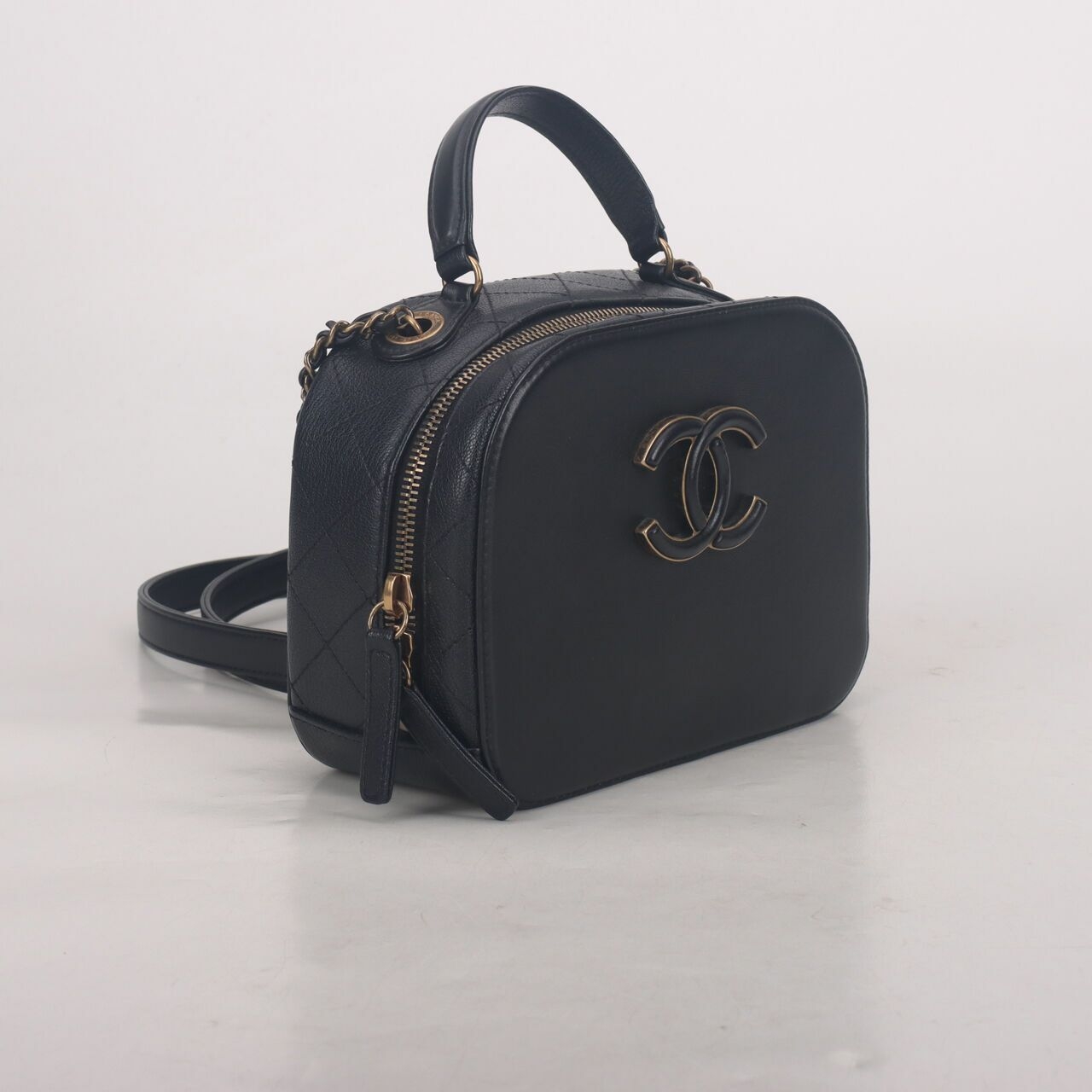 Chanel Small Coco Curve Vanity Case Black #24 Satchel