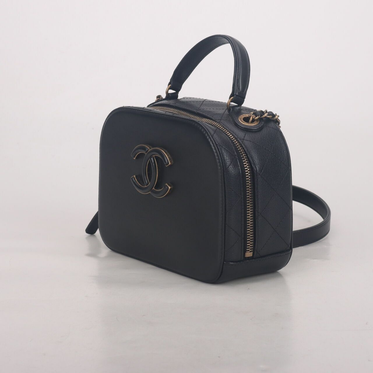 Chanel Small Coco Curve Vanity Case Black #24 Satchel