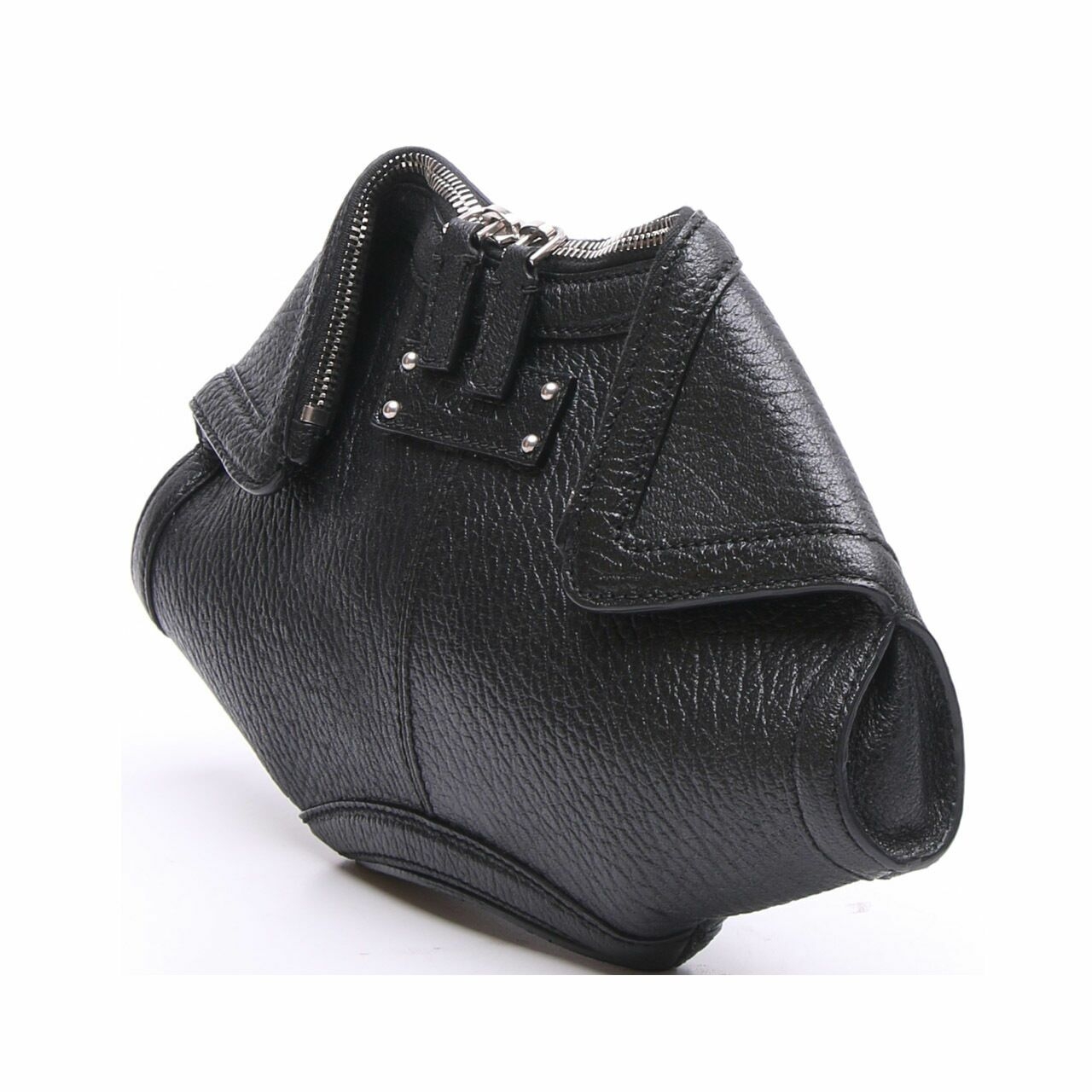 Alexander McQueen De Manta Black Leather Clutch