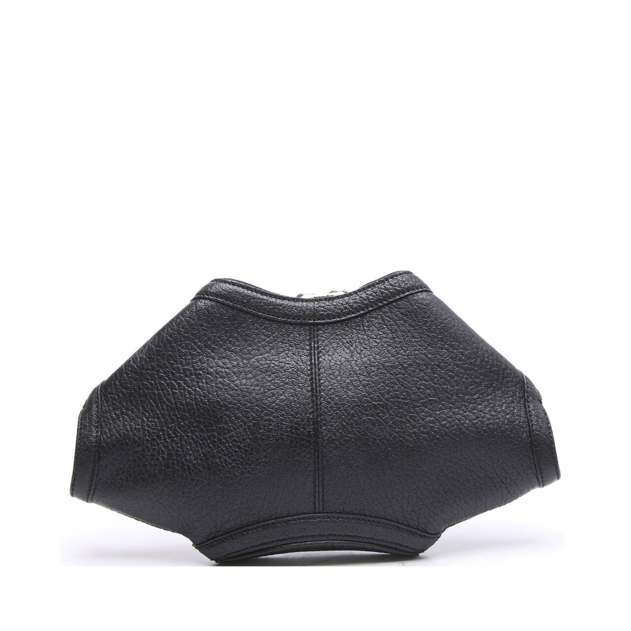 Alexander McQueen De Manta Black Leather Clutch