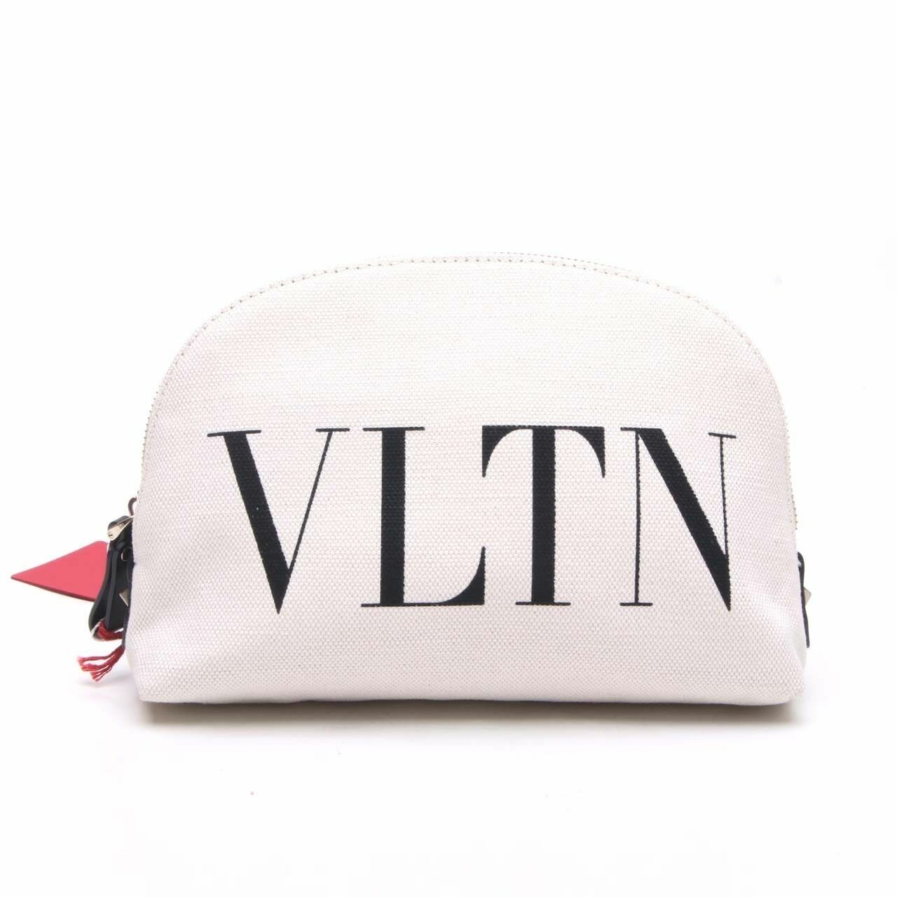 Valentino VLogo Cosmetic Pouch Beige Ivory