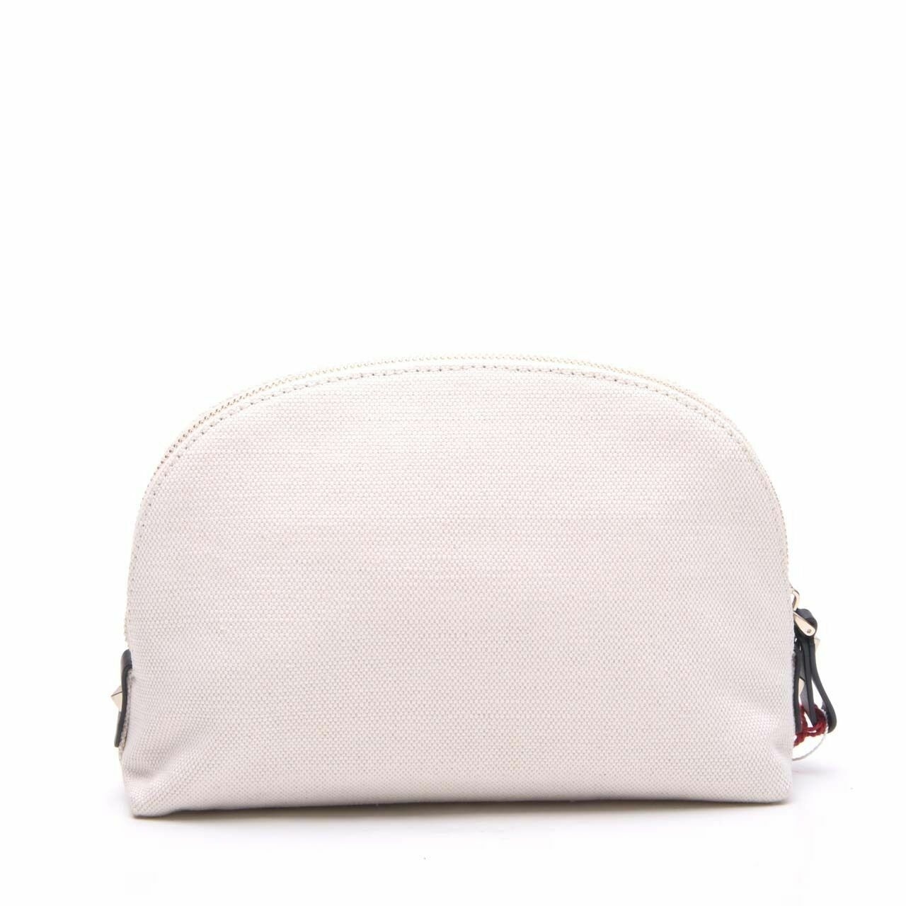 Valentino VLogo Cosmetic Pouch Beige Ivory