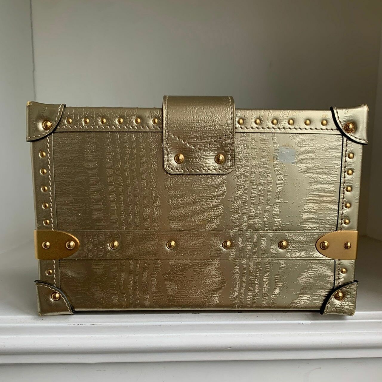 Louis Vuitton Petite Malle Gold Metallic Sling Bag