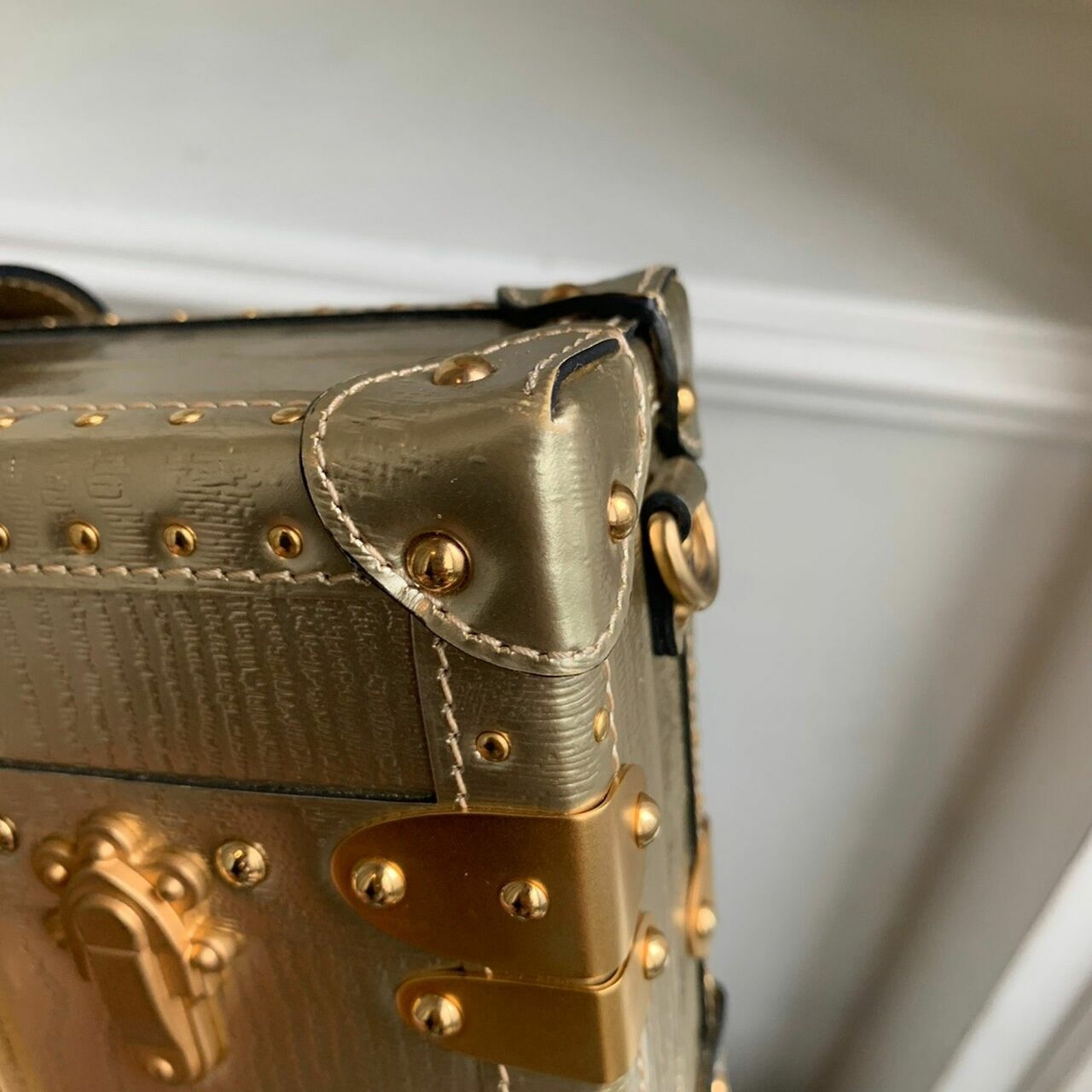 Louis Vuitton Petite Malle Gold Metallic Sling Bag