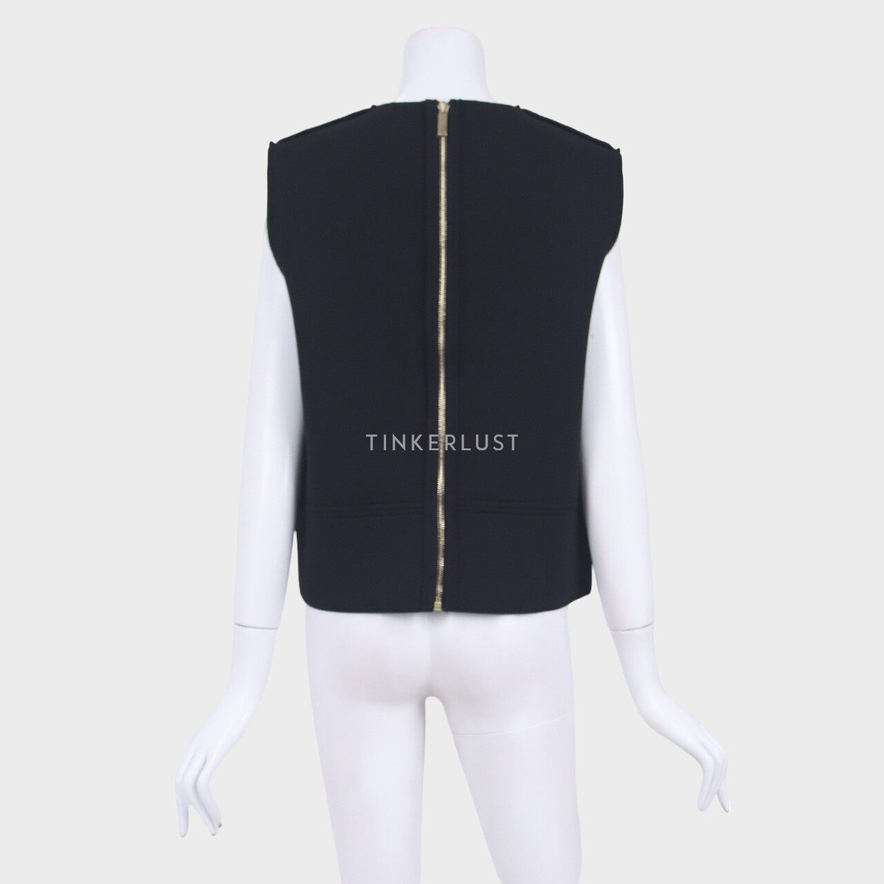 Calvin Klein Black Sleeveless Zip Top