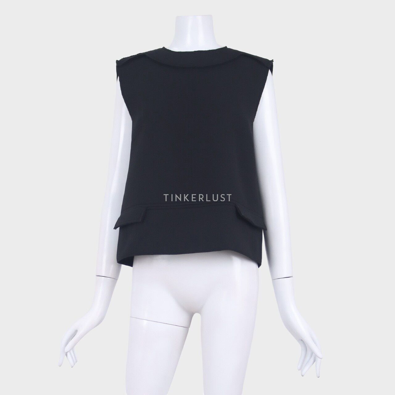 Calvin Klein Black Sleeveless Zip Top