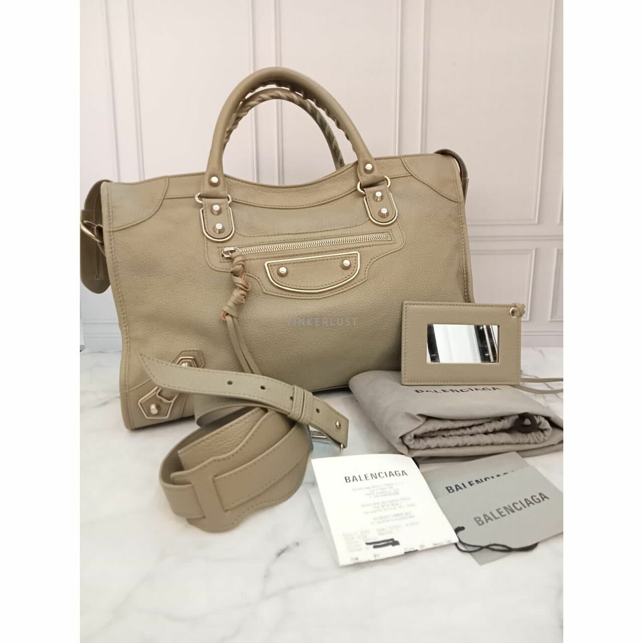 Balenciaga Reguler City Edge 2022 Griss GHW Satchel Bag