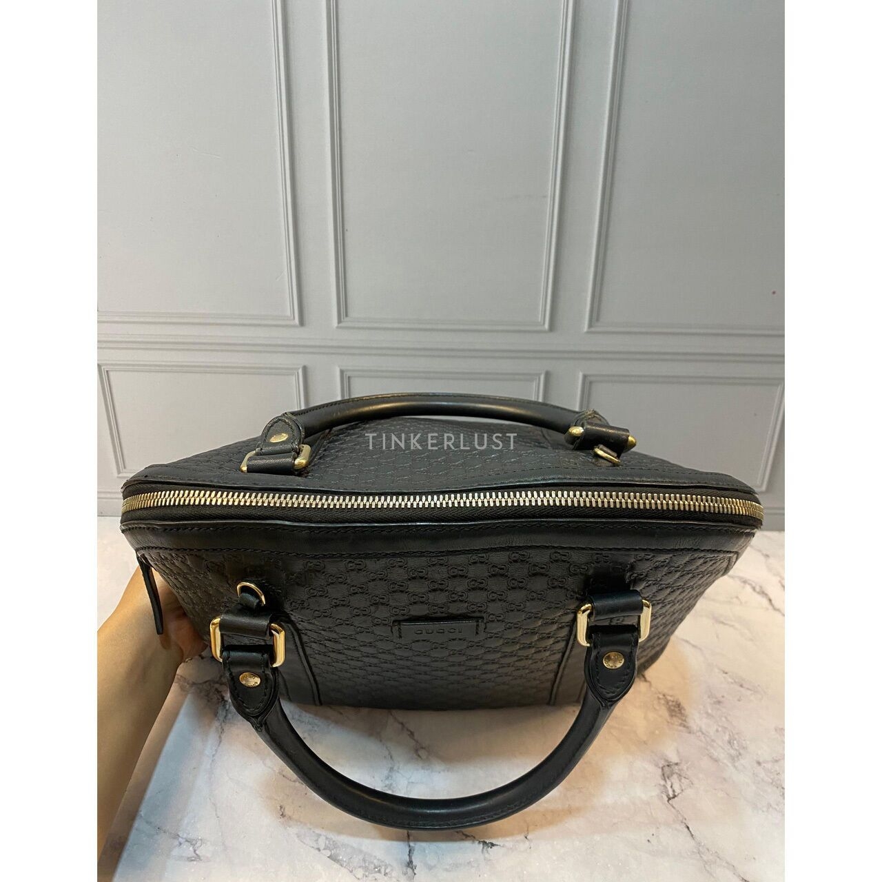 Gucci Dome Medium Black GHW Satchel