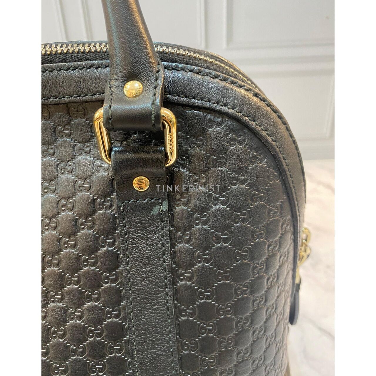 Gucci Dome Medium Black GHW Satchel