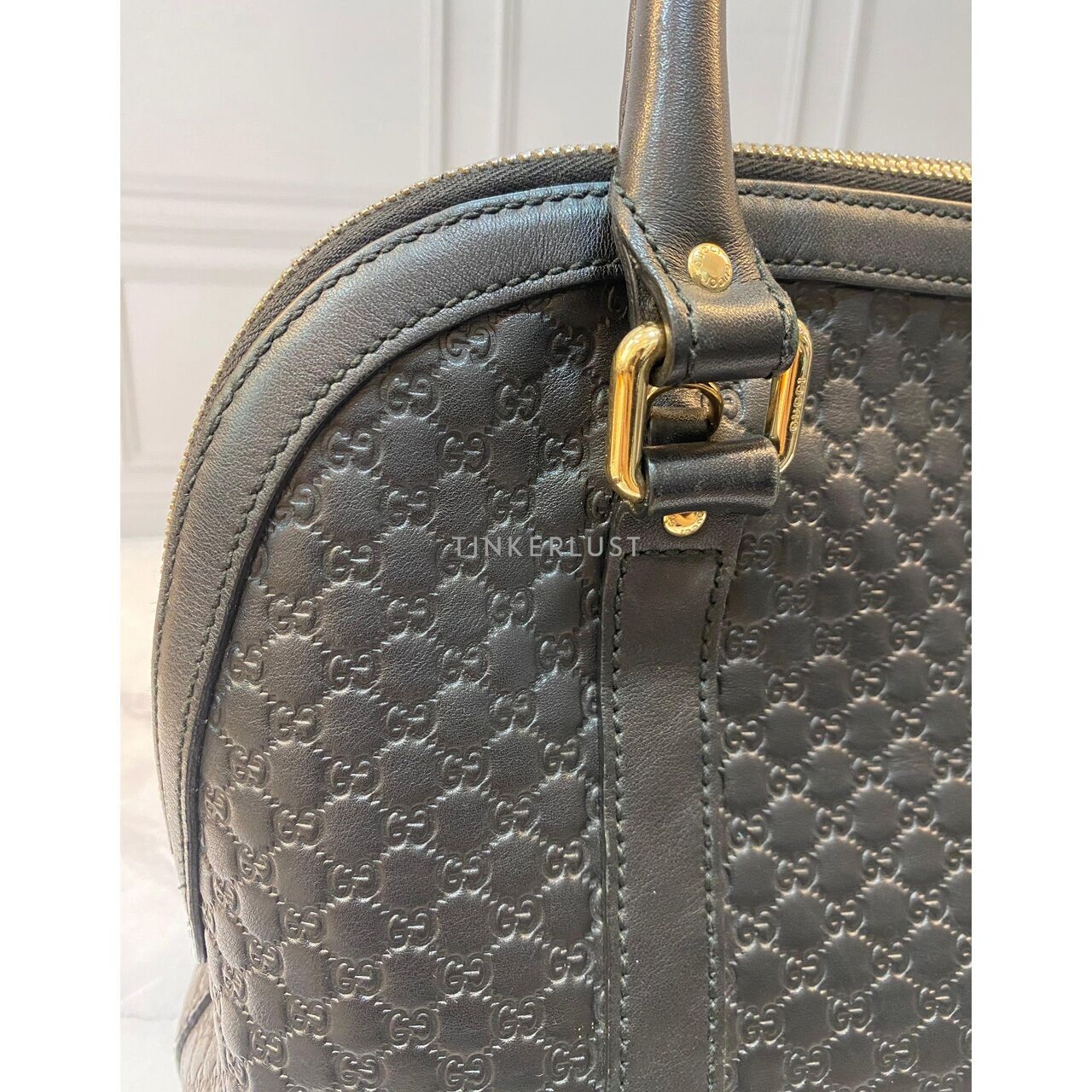 Gucci Dome Medium Black GHW Satchel