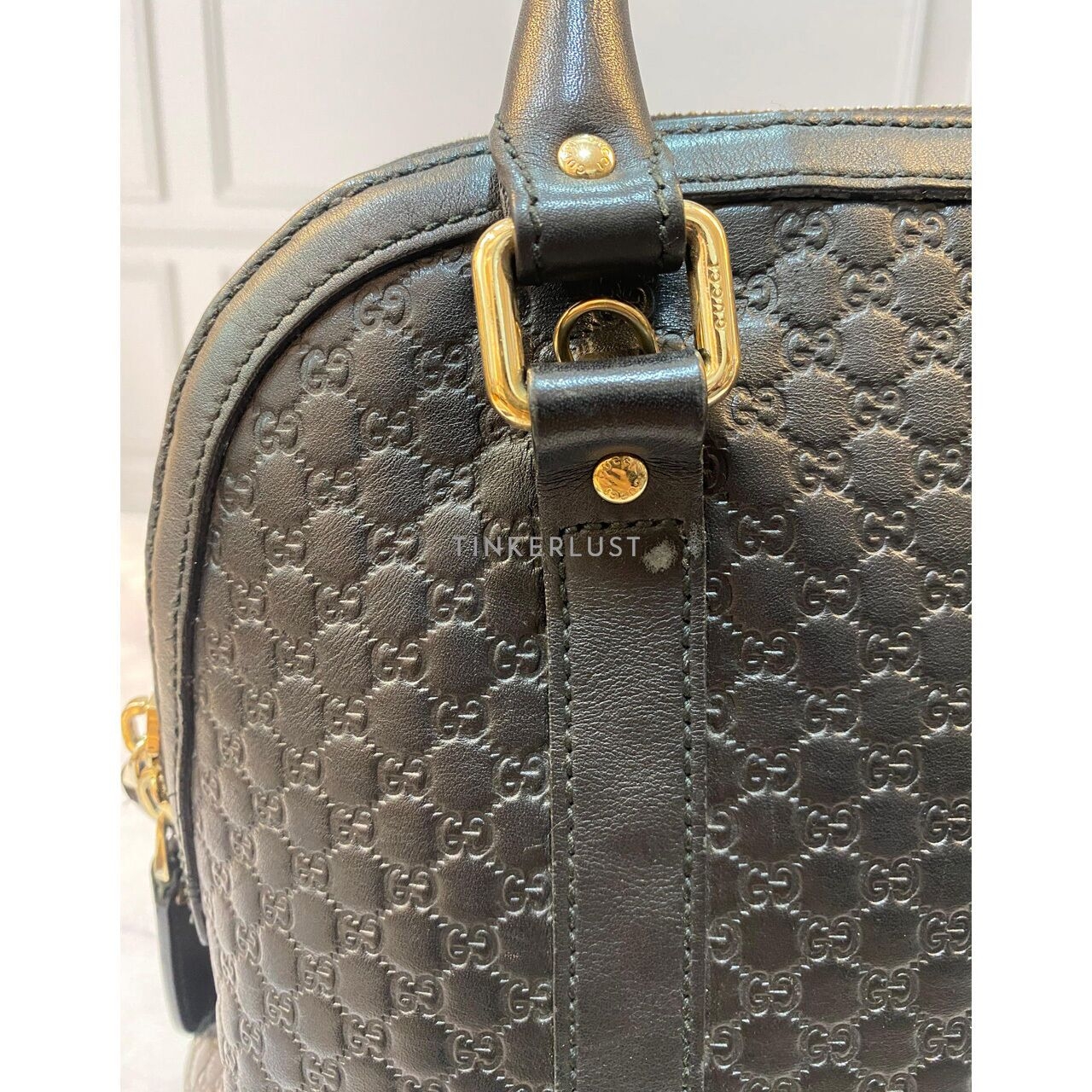 Gucci Dome Medium Black GHW Satchel