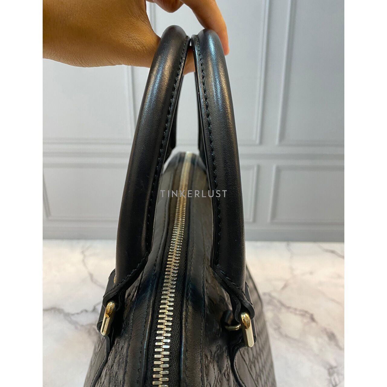 Gucci Dome Medium Black GHW Satchel