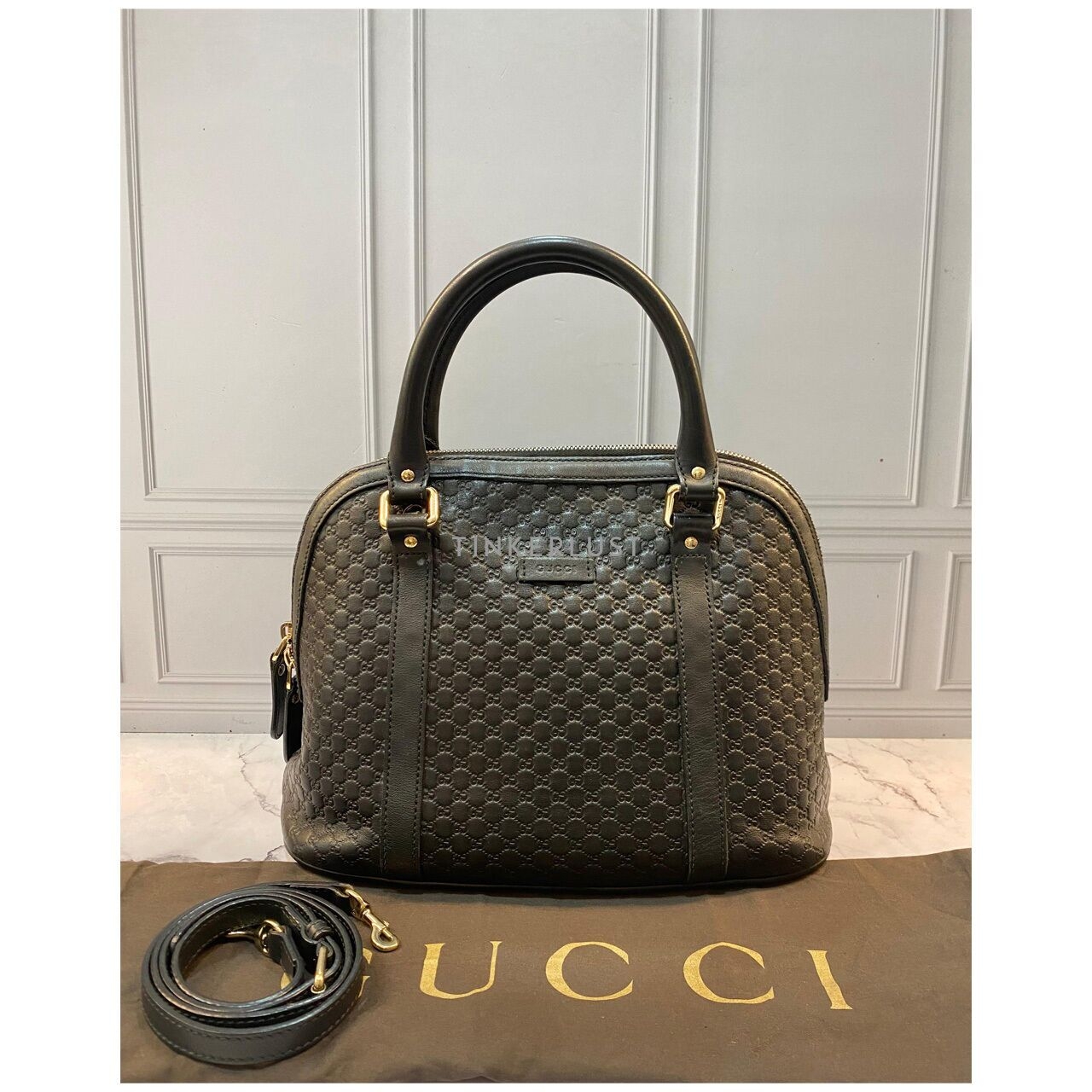 Gucci Dome Medium Black GHW Satchel