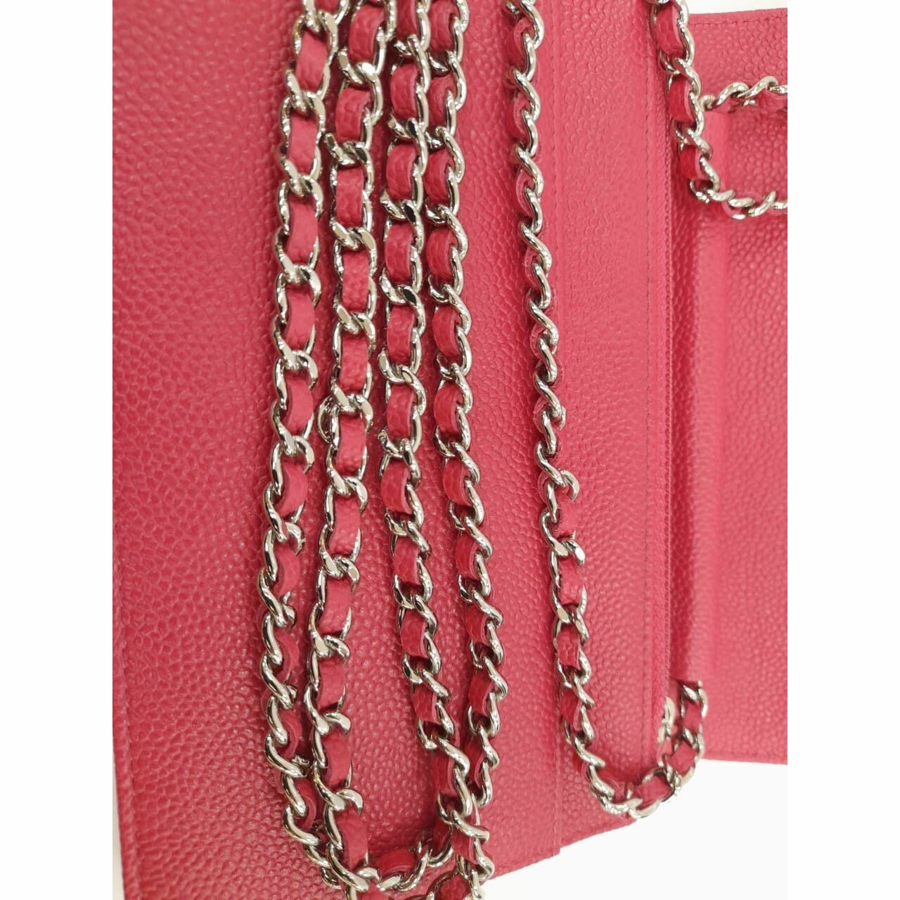 Chanel Wallet On Chain WOC CC Button Fuchsia #17 Sling Bag