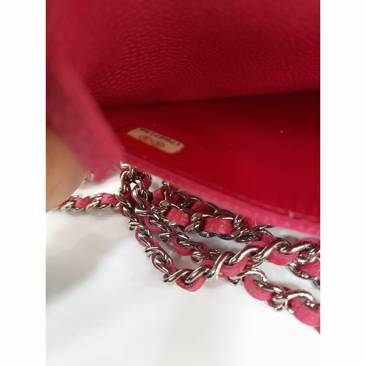 Chanel Wallet On Chain WOC CC Button Fuchsia #17 Sling Bag