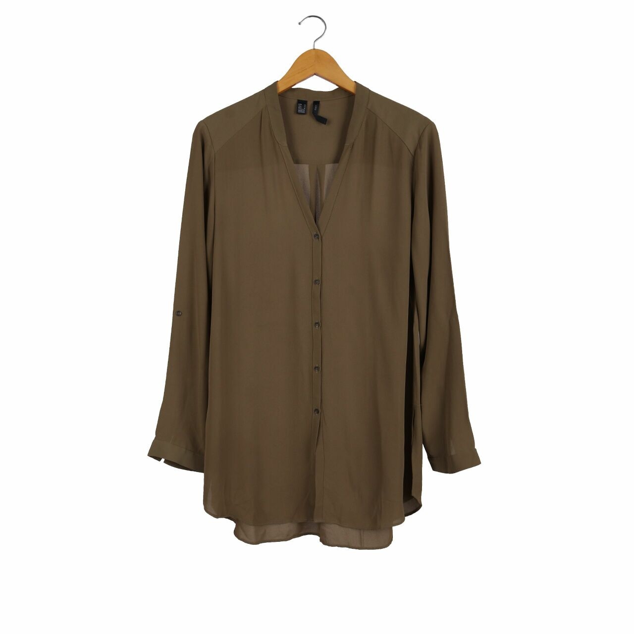 Mango Olive Blouse Tunic