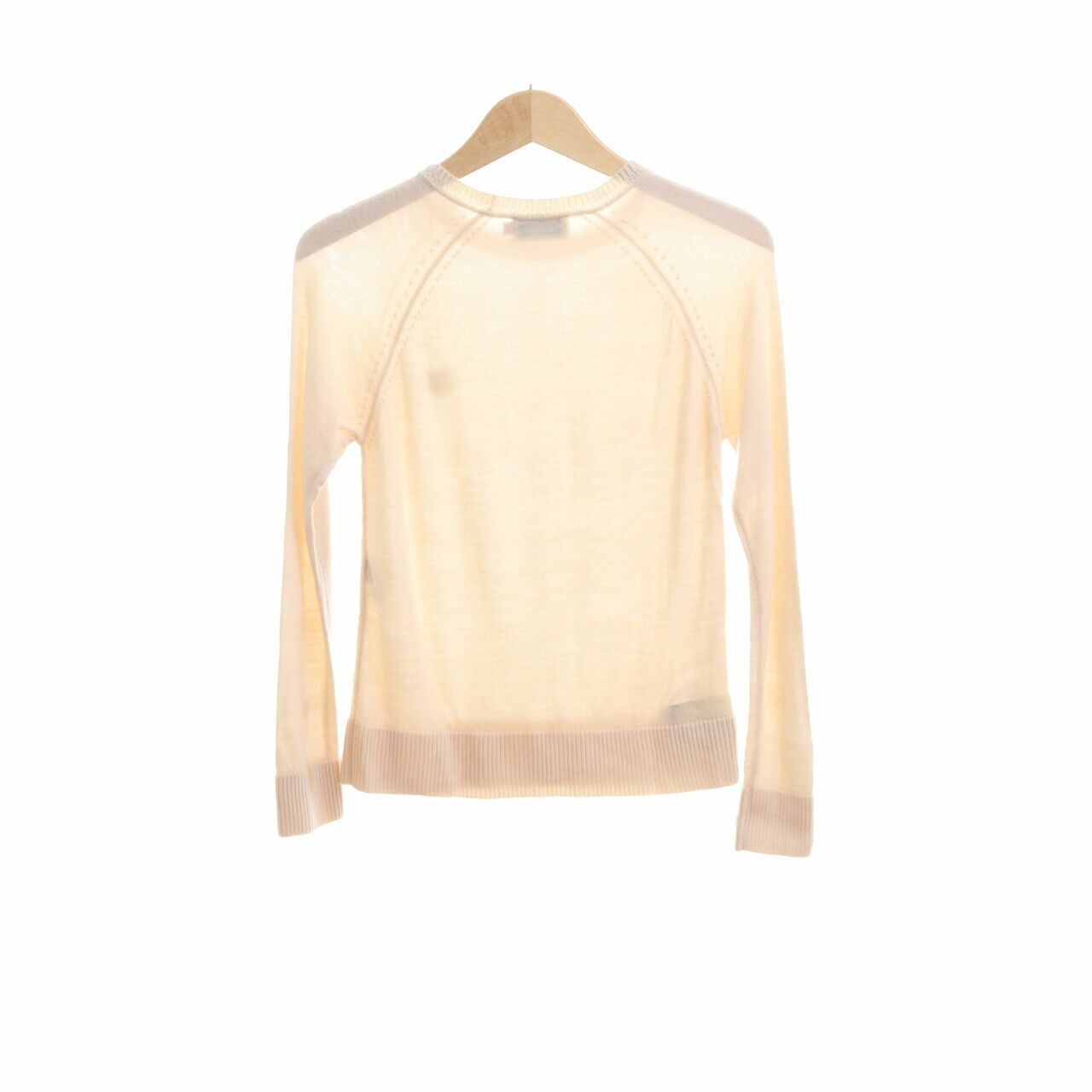 Maison Kitsune Light Yellow Merino Crewneck Sweater