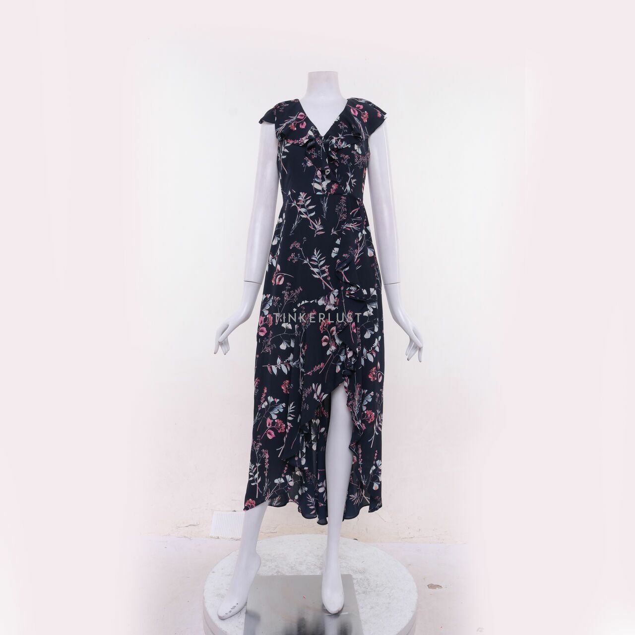 Banana Republic Navy Floral Long Dress