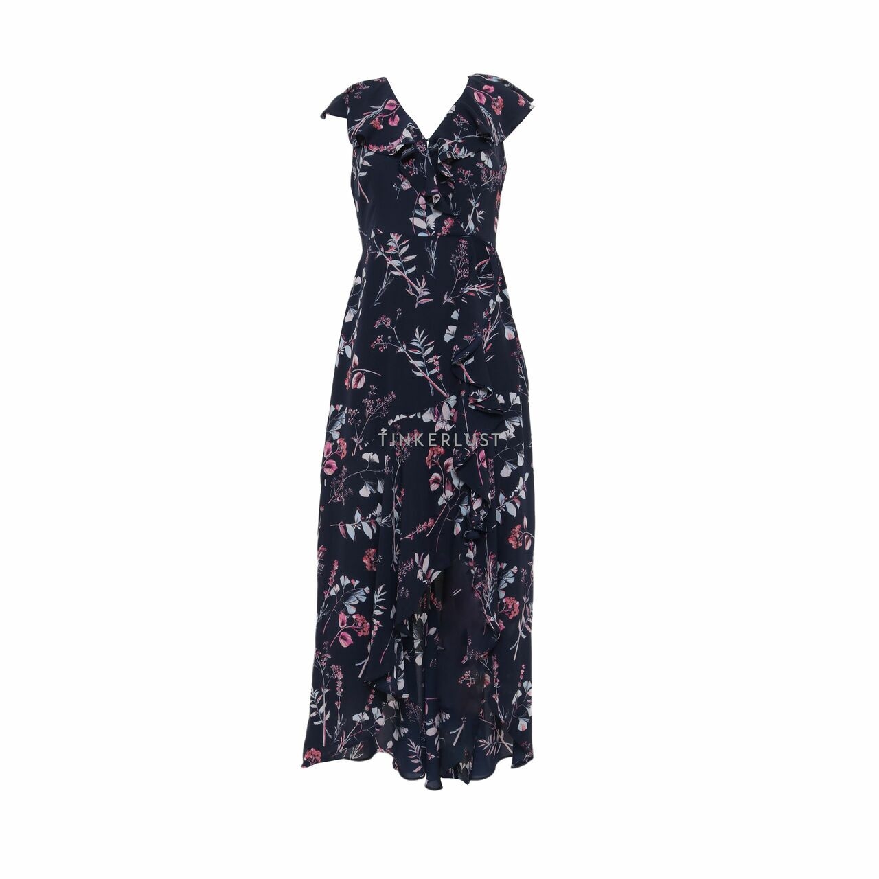 Banana Republic Navy Floral Long Dress