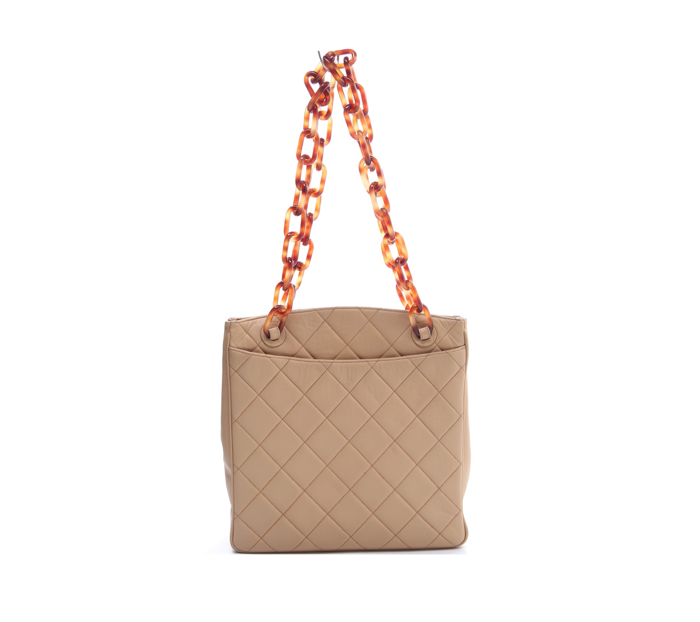 Chanel Light Brown Quilted With Chain Shoulder Bag 