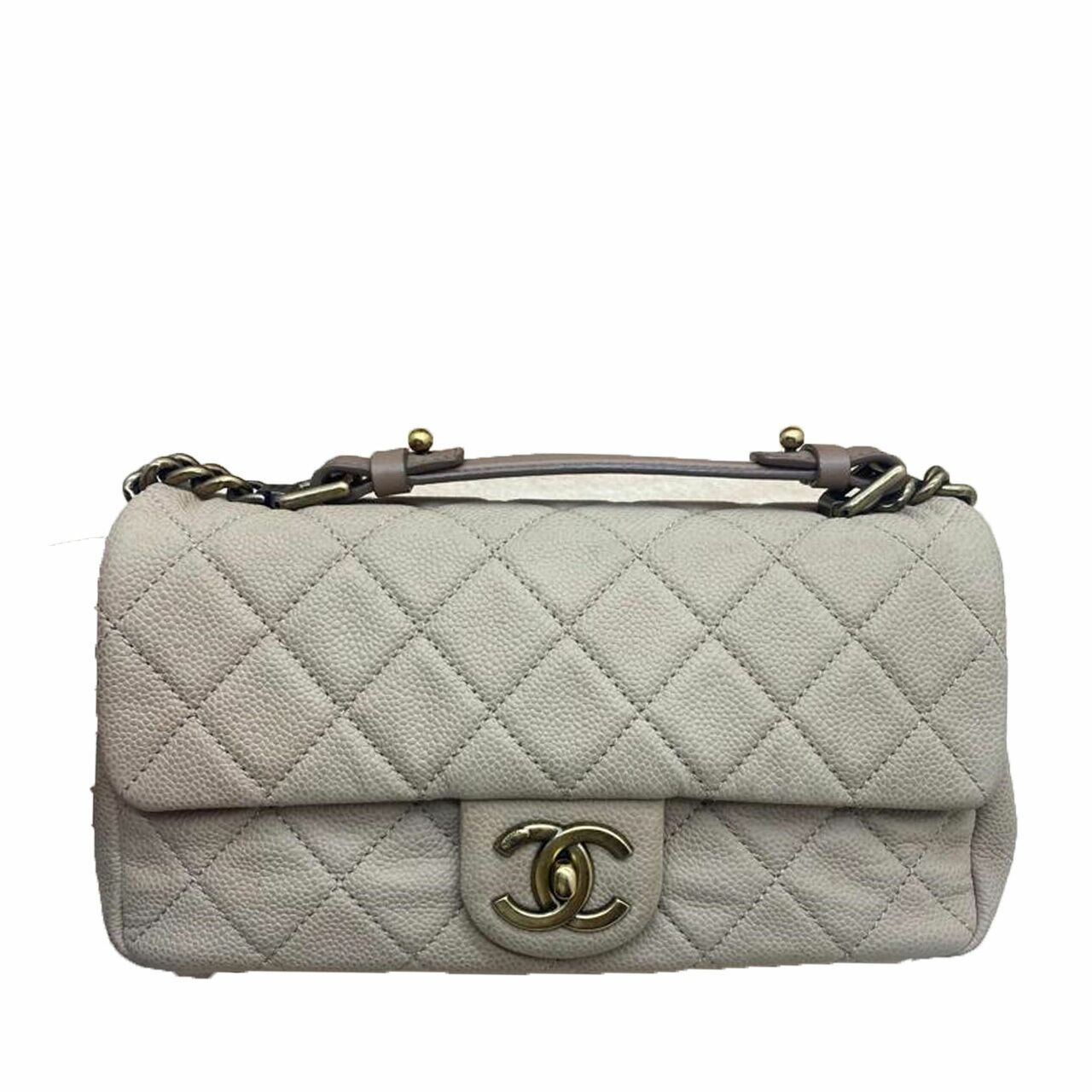 Chanel Classic Flap Top Handle GHW Beige #17 Sling Bag