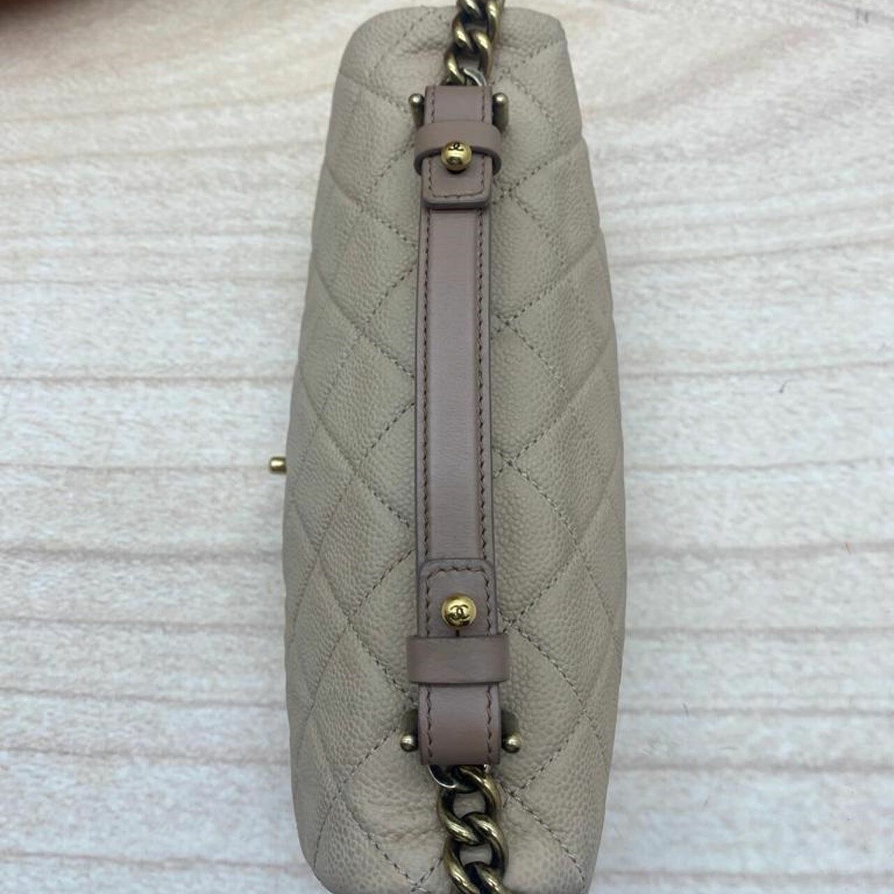 Chanel Classic Flap Top Handle GHW Beige #17 Sling Bag