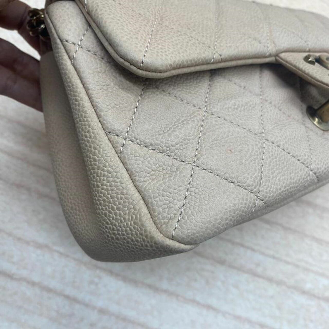 Chanel Classic Flap Top Handle GHW Beige #17 Sling Bag