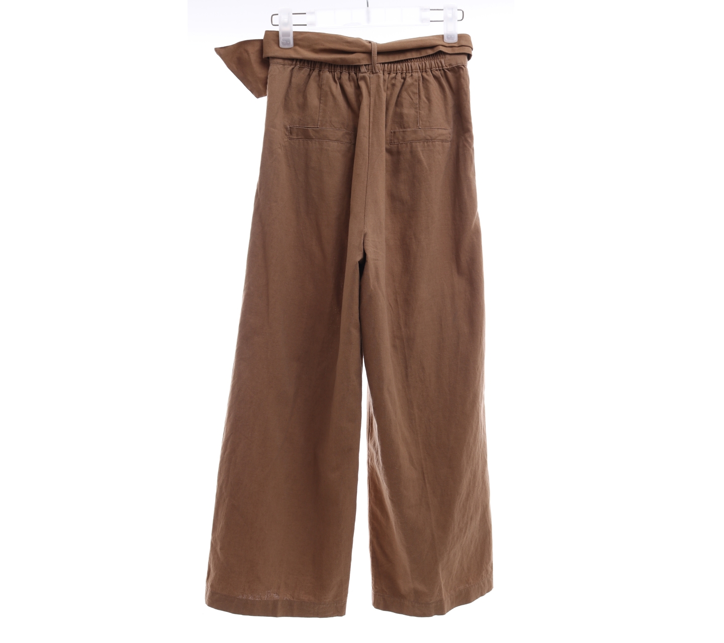 The Editor's Market Brown Strap Waist Long Pants