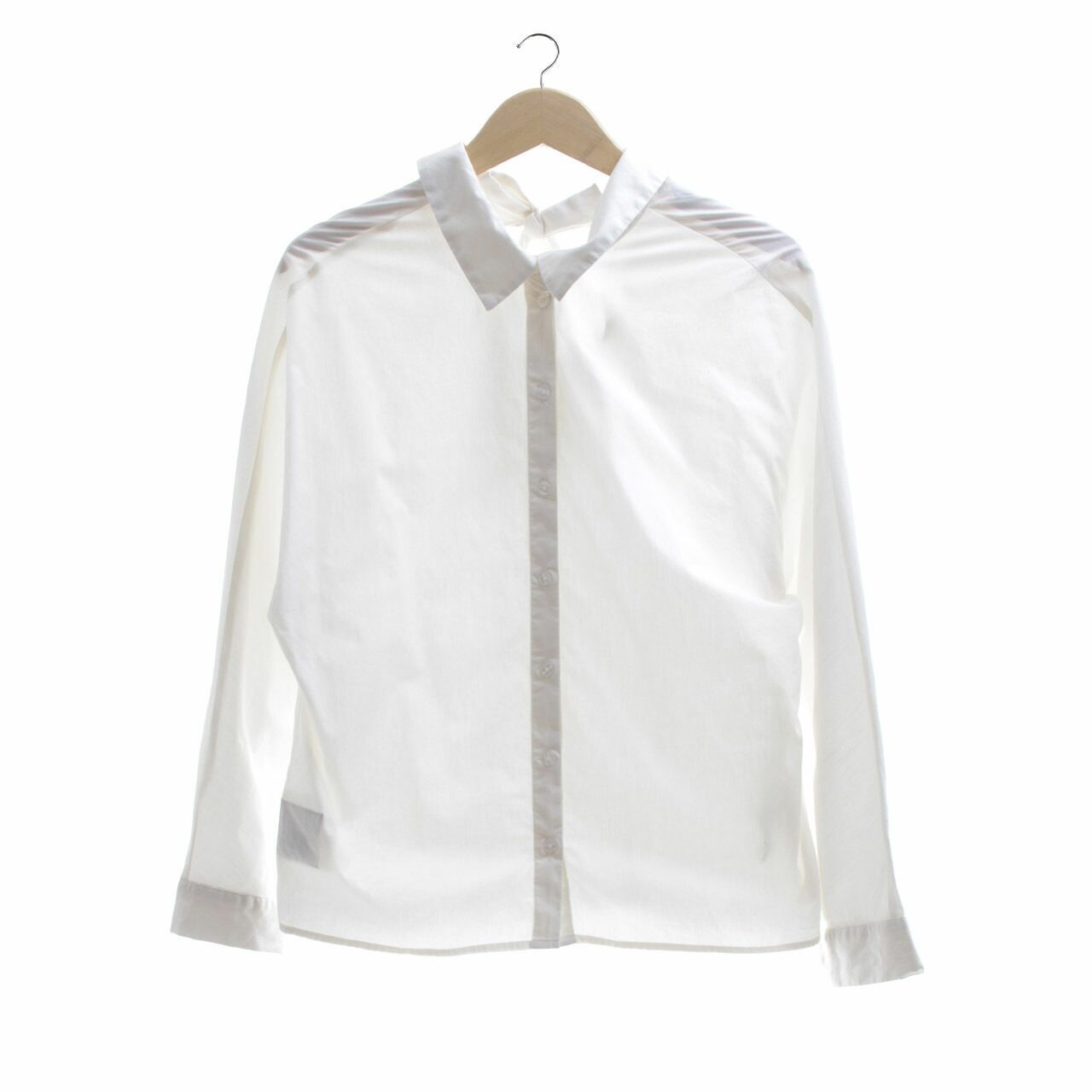 Bershka Off White Back Tie Shirt