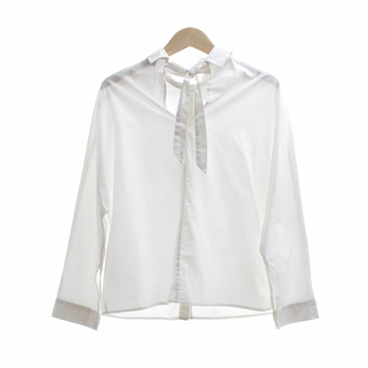 Bershka Off White Back Tie Shirt