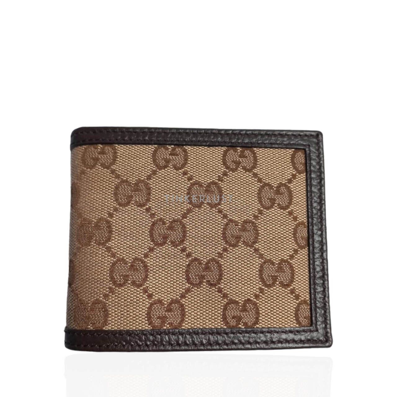 Gucci Bifold Monogram Canvas Beige Ebony Wallet