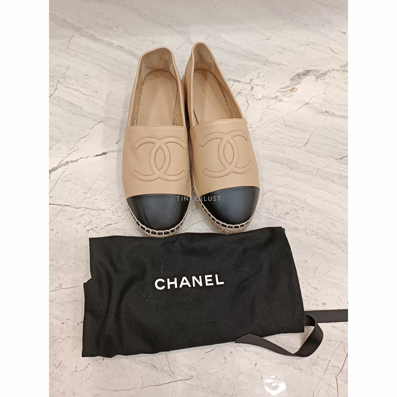 Chanel Espadrilles Beige Black