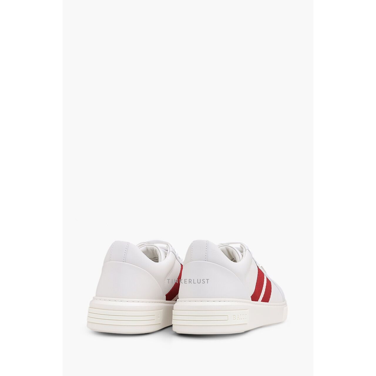 Bally Men Moony Sneakers in White Leather with Striped