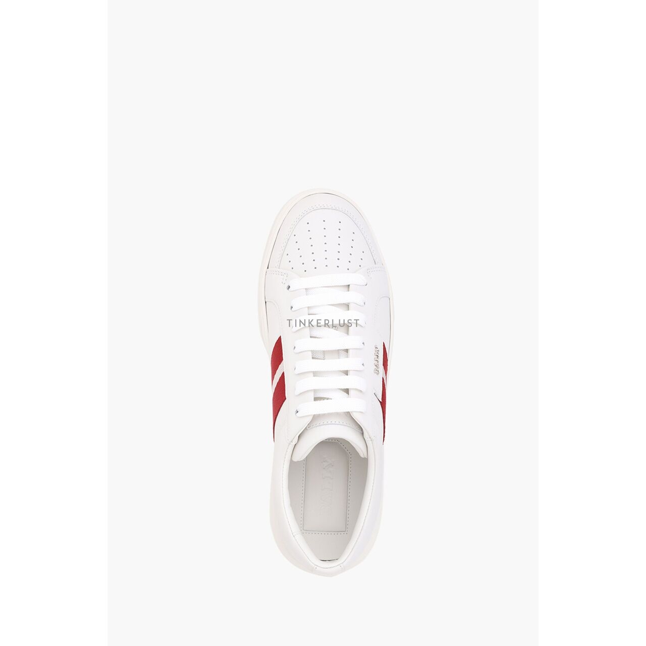 Bally Men Moony Sneakers in White Leather with Striped