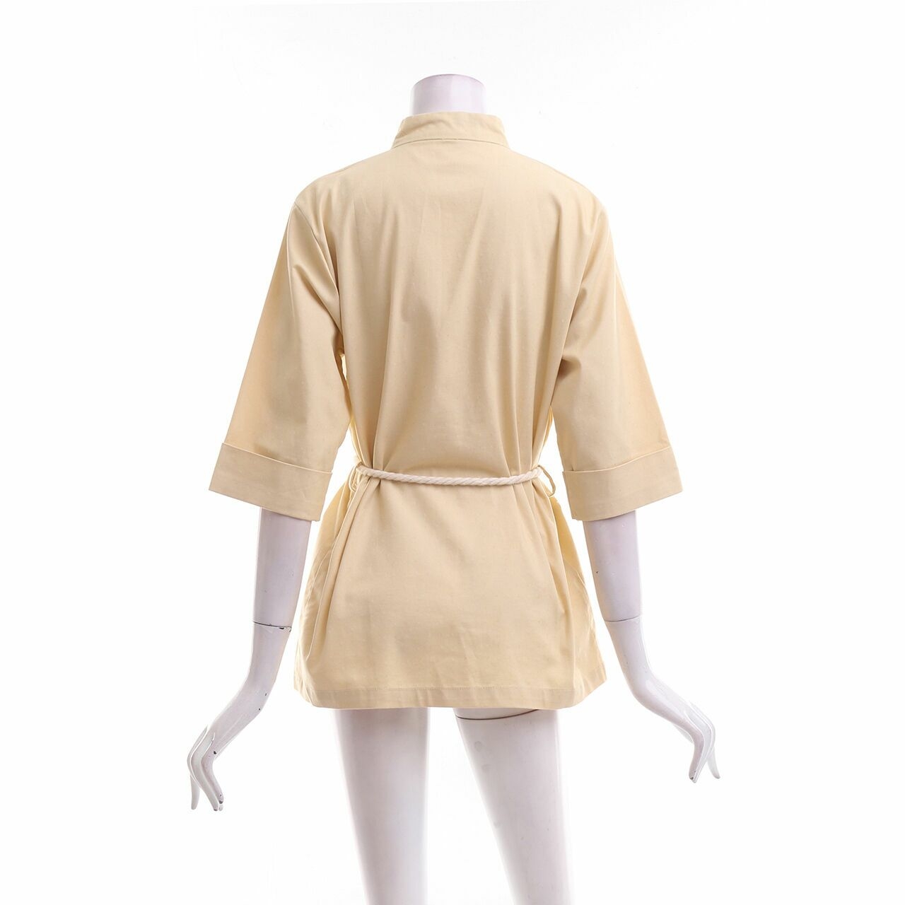 Berrybenka Cream Front Zipper Blouse