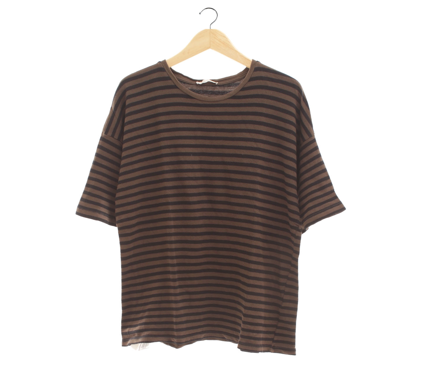 Zara Brown & Black Striped Blouse