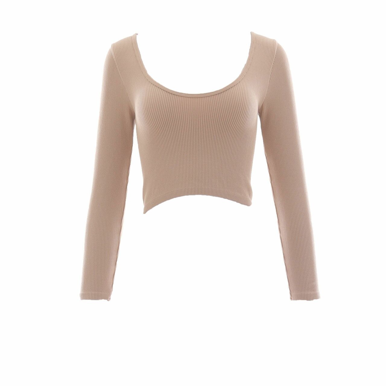 Zara Brown Cropped T-Shirt