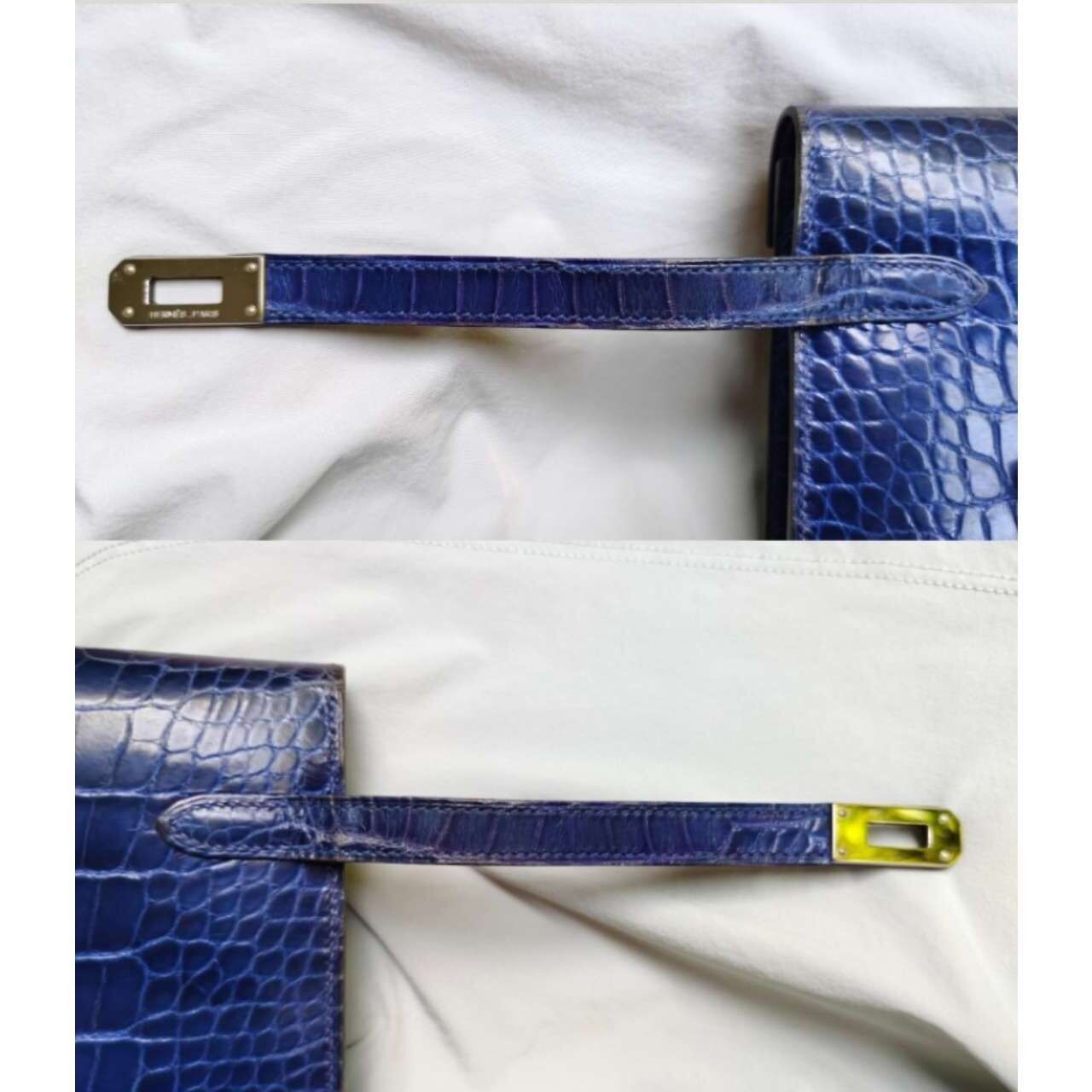 Hermes Kelly Bleu Electrique Alligator Wallet